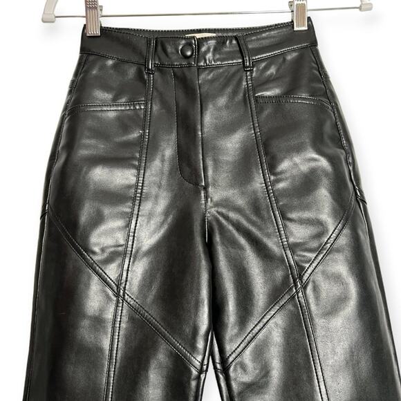 Wilfred High-Waisted Rebel Pant SIZE 00 Black Japanese Vegan Leather Slim Fit - Picture 9 of 12